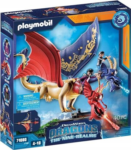 Конструктор Playmobil Dragons The Nine Realms - Драконы Девяти Царств: Ву и Вэй + фигурка Jun - Плеймобиль Драконы 71080