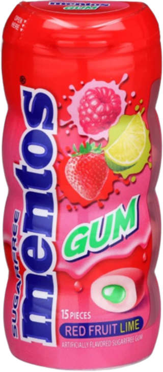 Жевательная резинка Mentos Gum Red Fruit Lime со вкусом ягод и лайма