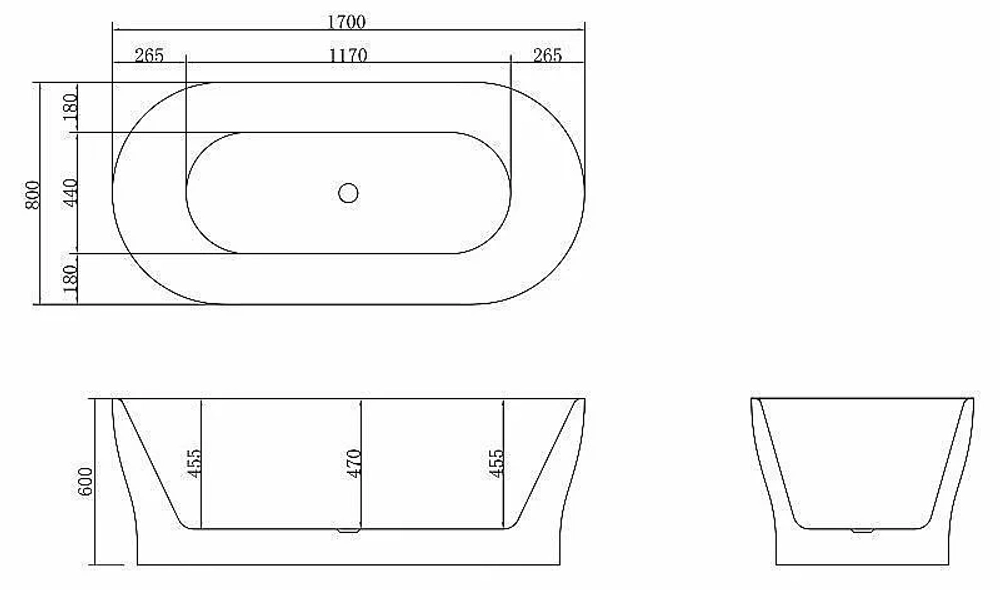 Ванна BelBagno BB405 170х80