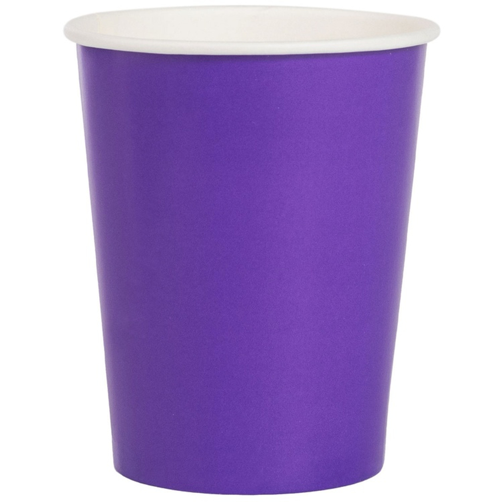 Стаканы бумажные в фиолетовом цвете, 250 мл, 6 шт