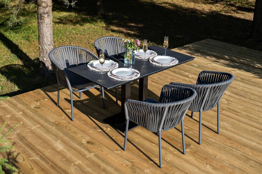 "Каффе Дабл" обеденная группа на 4 персоны, цвет "серый гранит"