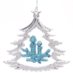Украшение новогоднее «Ёлочка со свечами» 17*17 см, Серебро