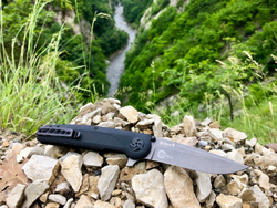 Складной нож Biker Z M390 Black G10 StoneWash