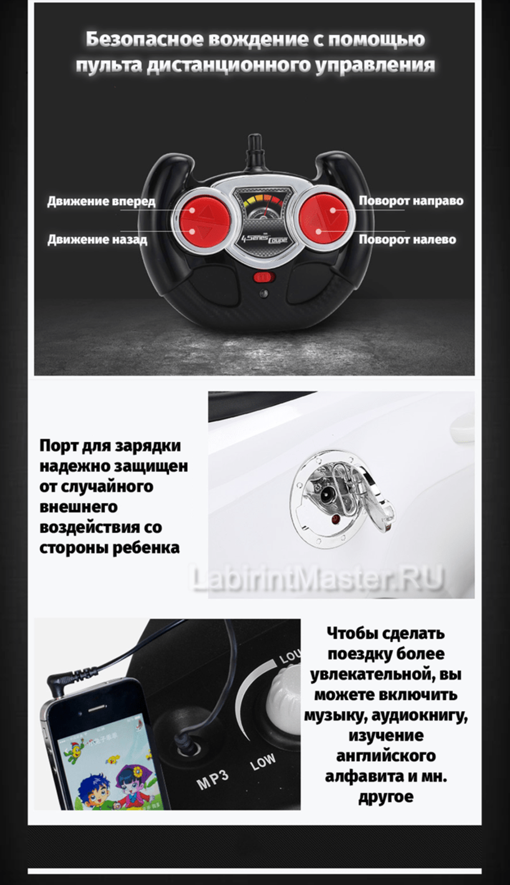 Детский электромобиль "Мercedes benz amg gle 63 coupe", белый