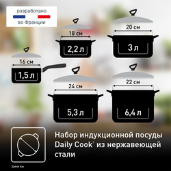Набор посуды Tefal Daily Cook 10 предметов G712SA55