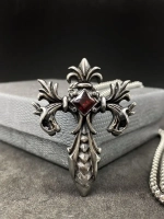 Длинная цепочка из стали с массивной подвеской Крест