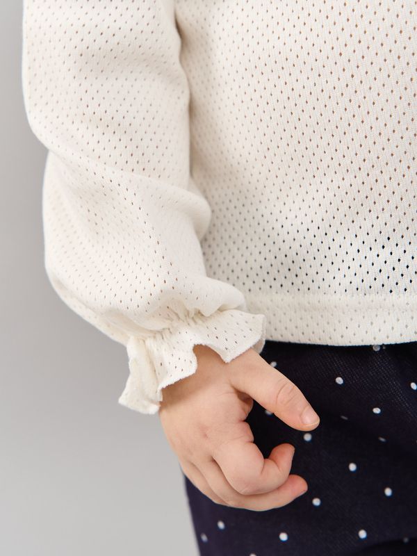 Лонгслив с воротником-стойкой 