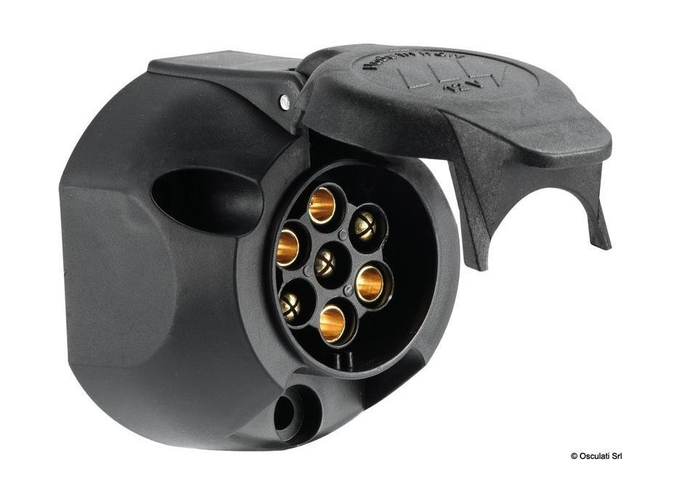 Розетка для прицепа, пластиковая, 7 контактов