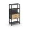 Shelf System Односекционный стеллаж четырехярусный с ящиками SN.STM-412 Антрацит/Тиквуд Светлый/Мета