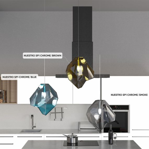 Подвесной светильник Crystal Lux NUESTRO SP1 CHROME/SMOKE