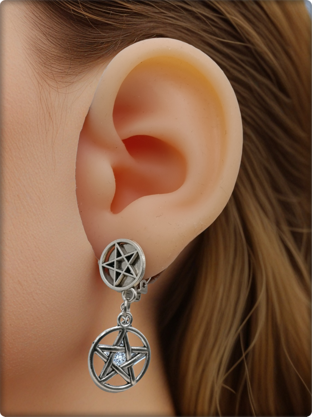 Клипсы на зажимах "Звёзды" без прокола ушей.