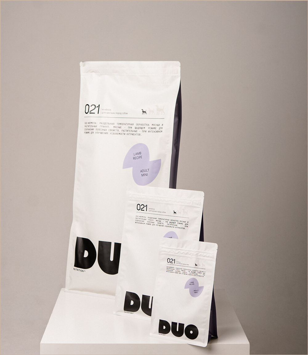 DUO NUTRITION Сухой полнорационный корм для взрослых собак мелких пород с ягненком и рисом