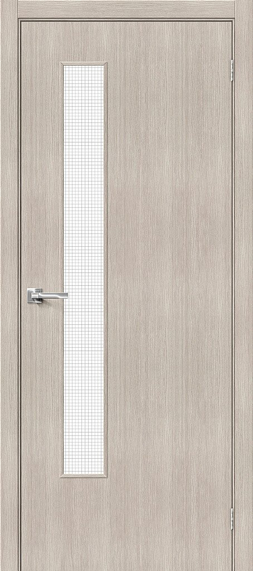 Дверь Браво-9 / Цвет Cappuccino Melinga / Стекло Wired Glass 12,5 / Двери Браво