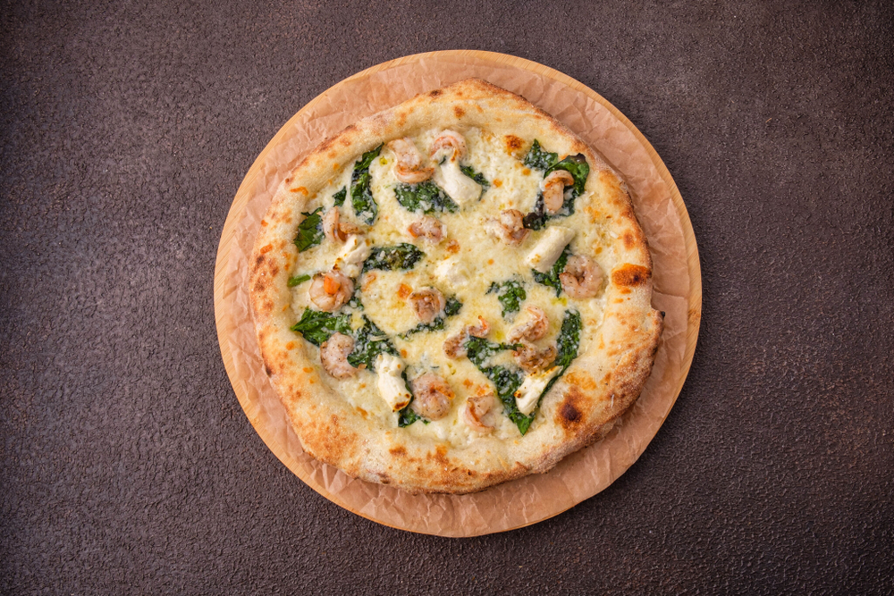 Пицца Креветки-шпинат 28см. 480гр.