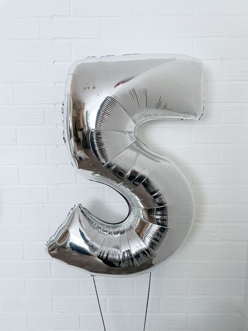 F 40"/102 см Цифра "5", Серебро, 1 шт.  Изображение2