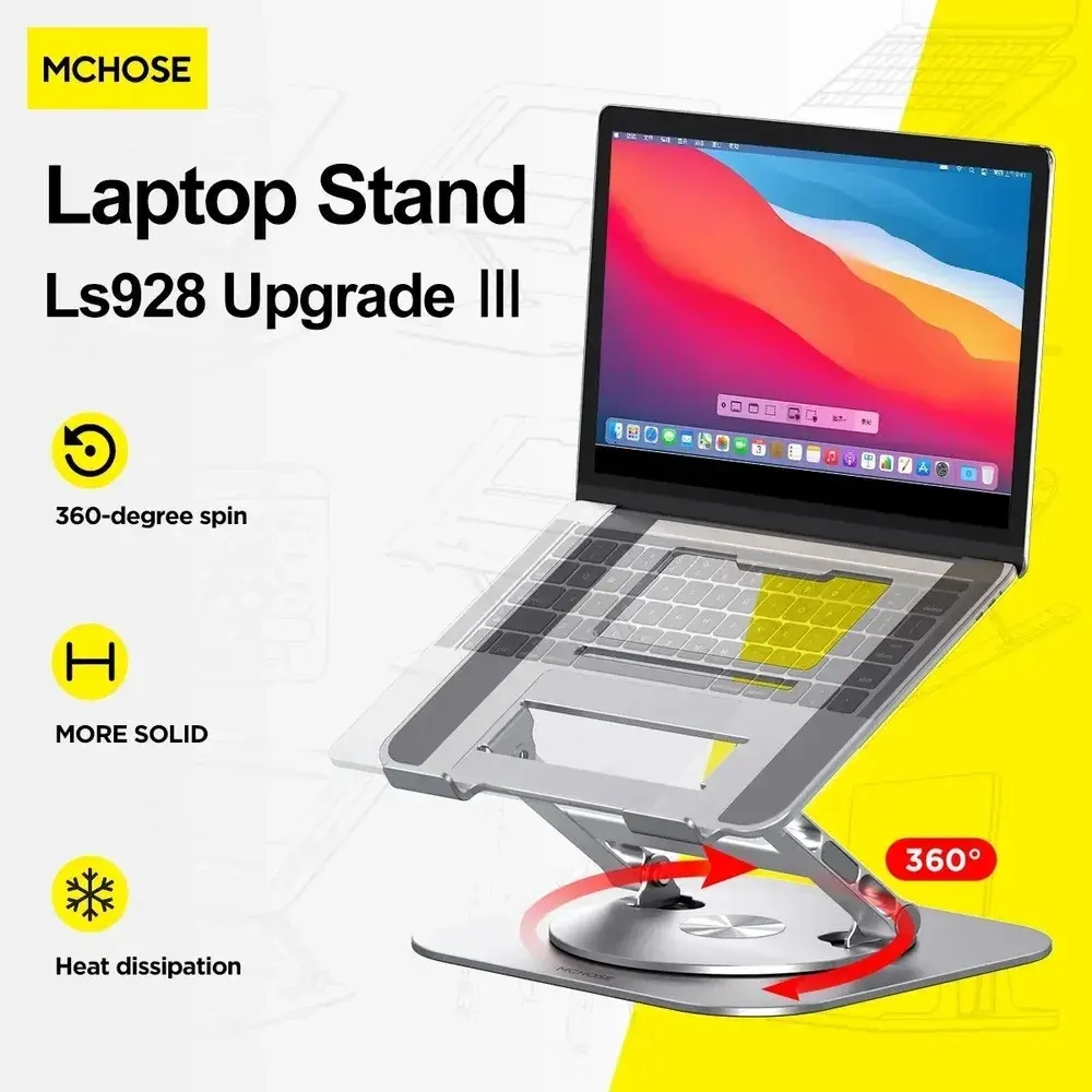 MCHOSE LS928 PRO Подставка вращающаяся для ноутбука/планшета/монитора из алюминиевого сплава