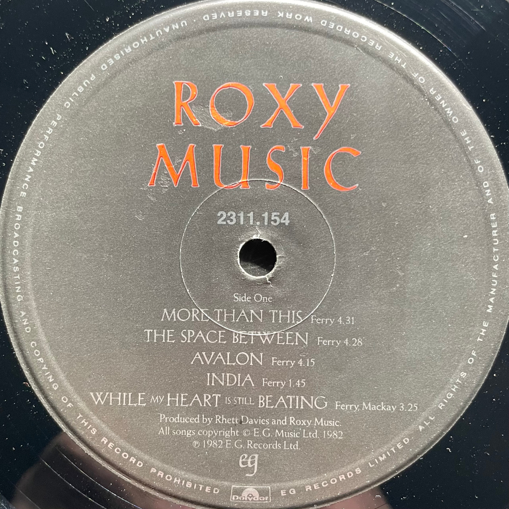 Roxy Music ‎– Avalon (Скандинавия 1982г.)