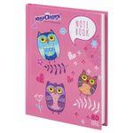 Блокнот МАЛЫЙ ФОРМАТ (110х147 мм) А6, 80 л., твердый, клетка, ЮНЛАНДИЯ, "Совушки", 111618