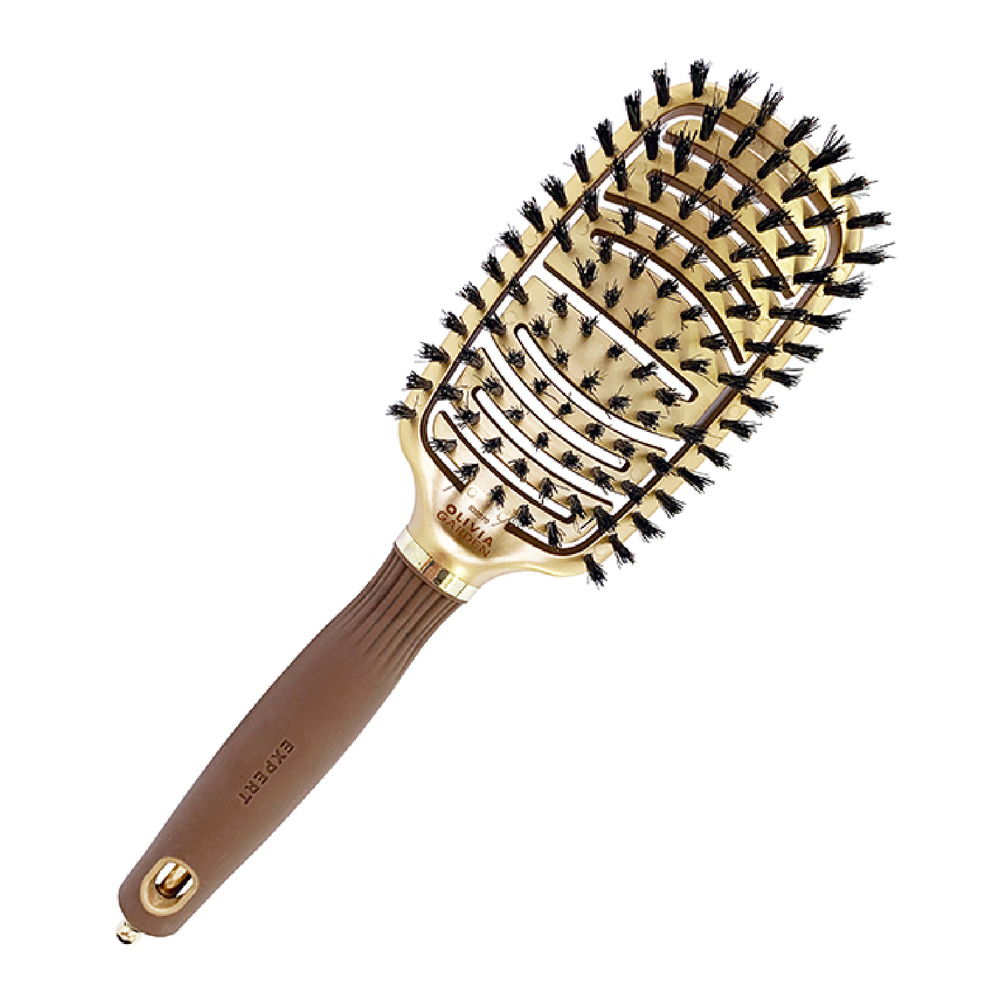 Olivia Garden Щетка Expert Care Flex Boar Bristles Gold&Brown