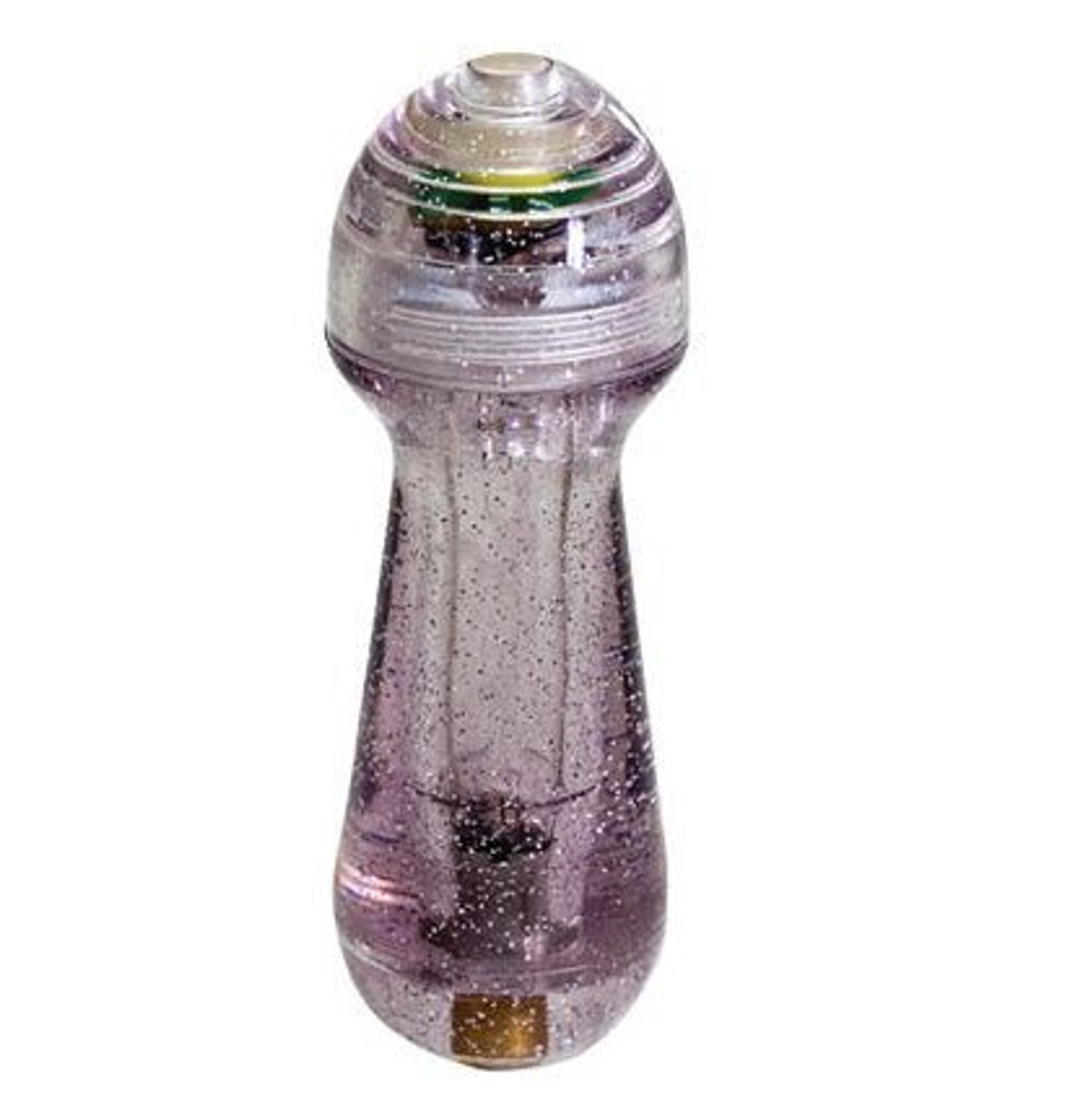 Фиолетовый мини-вибратор с блёстками Gleamer - 11,5 см. (Цвет: фиолетовый)