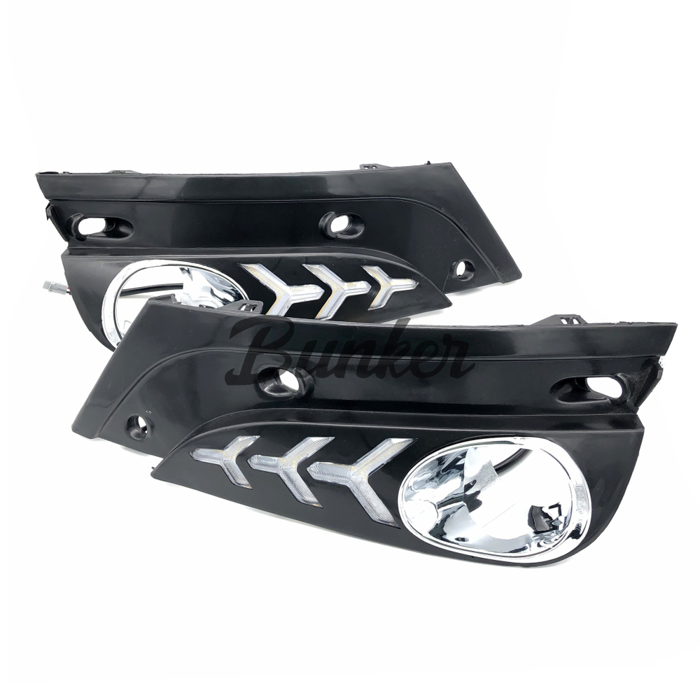 LED Облицовка ПТФ+ДХО с поворотником Vesta Salman