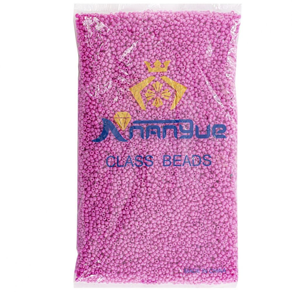 Бисер Alingar размер №8 вес 450 гр., фуксия глянец, непрозрачный, пакет