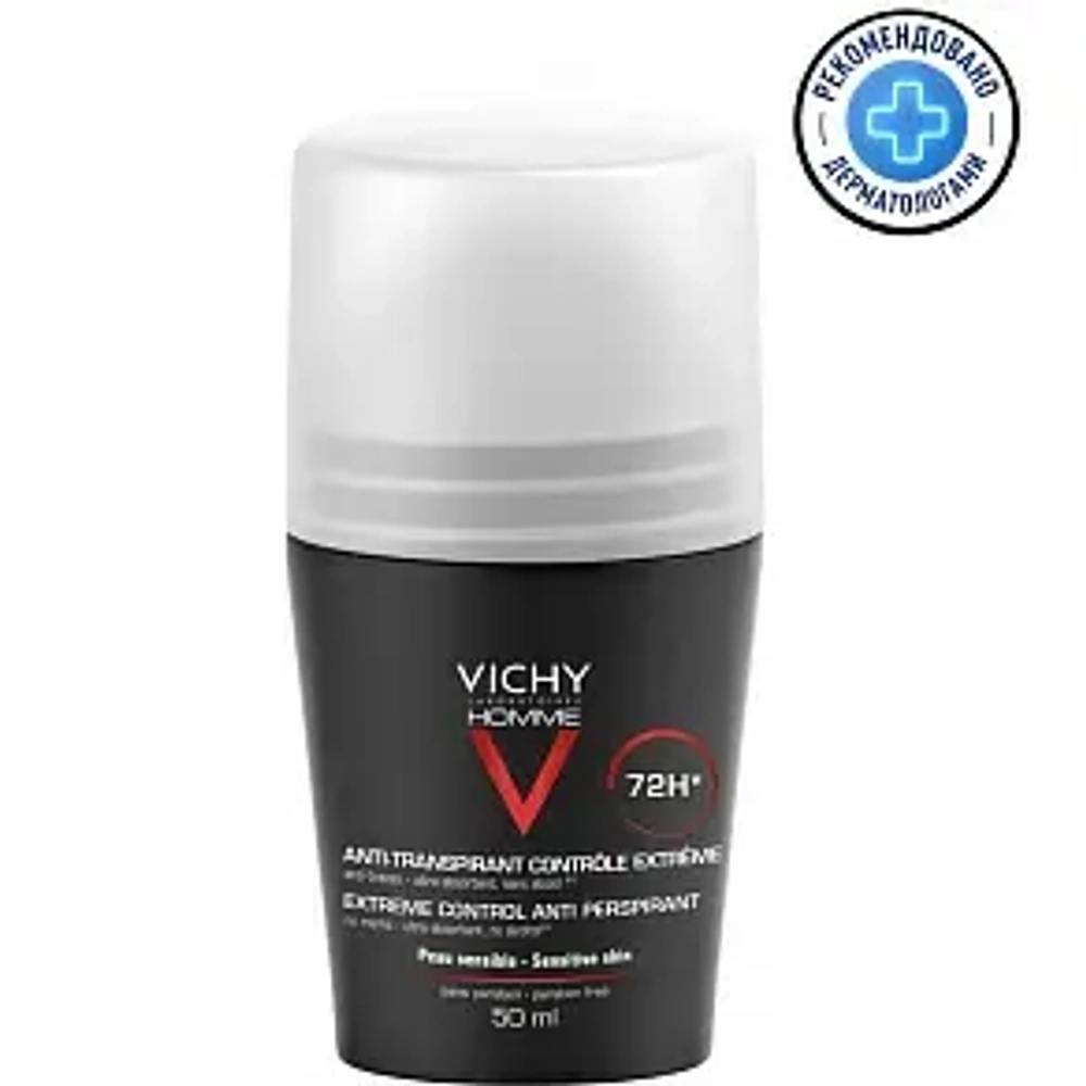 Vichy Homme Extreme-Control Anti Persrirant Роликовый дезодорант при интенсивном потоотделении 72ч