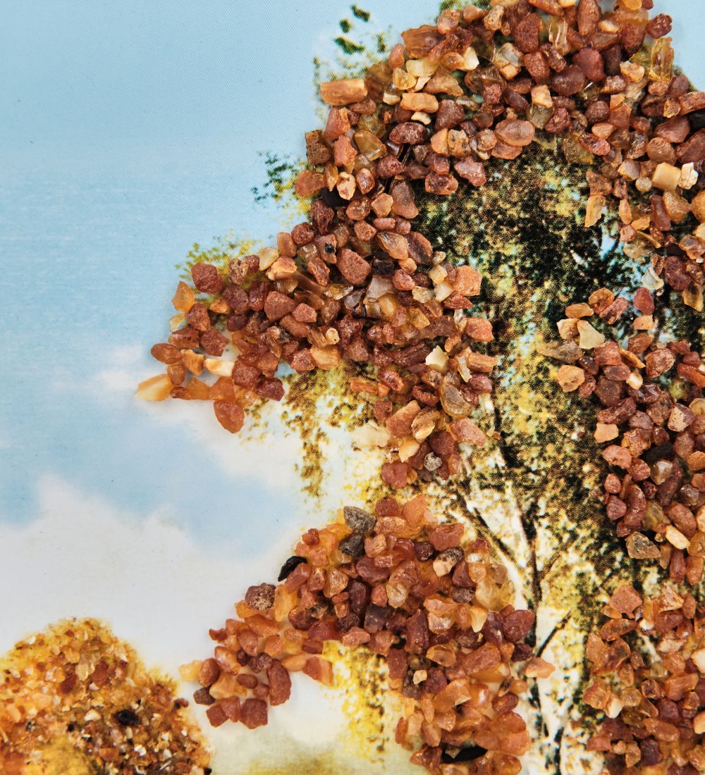 AMB-01/84 Картина «Прощание с летом» (с янтарной крошкой) пласт.рамка 33х42см