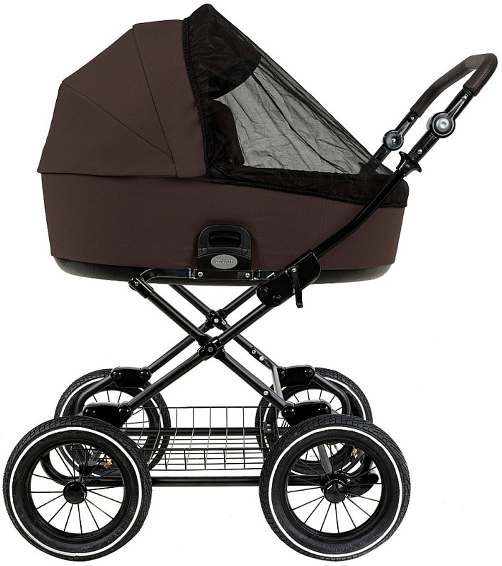 Детская коляска Roan Bass Next Classic d12 2.0 3 в 1 с автокреслом Tutis Elo Lux EduSky Black BNC/83/2 Turkish Coffe/Black/руч.Cappuccino