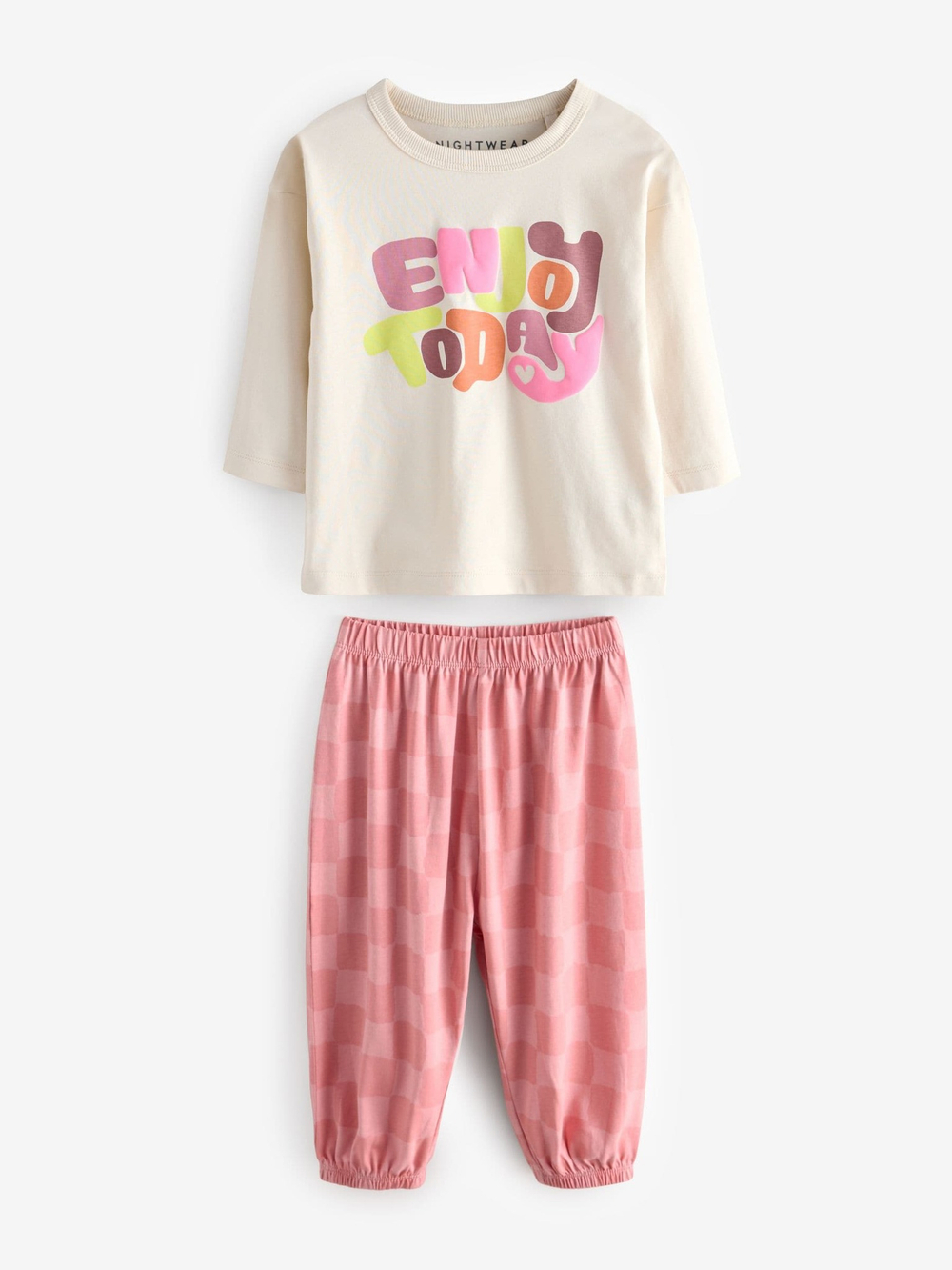 Пижама для девочки Next B87-019, 3 шт., Розовый, Молочный