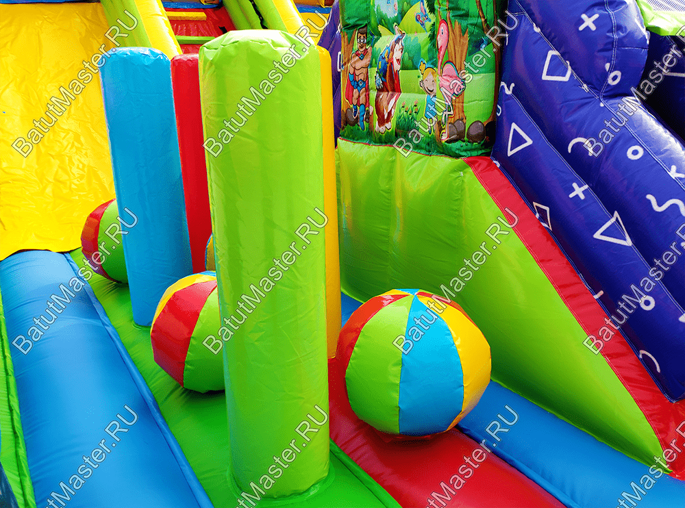 Коммерческий батут "Мишки и дети", размер 10*6*5 м