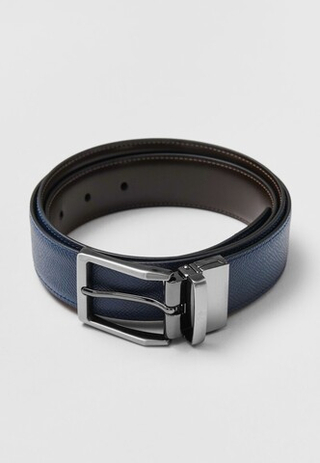 Кожаный ремень 35MM Dark brown/Dark blue