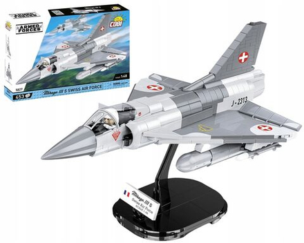 Конструктор пластиковый Cobi Mirage IIIS Swiss Air Force - Самолет Истребитель - 453эл. - Коби 5827