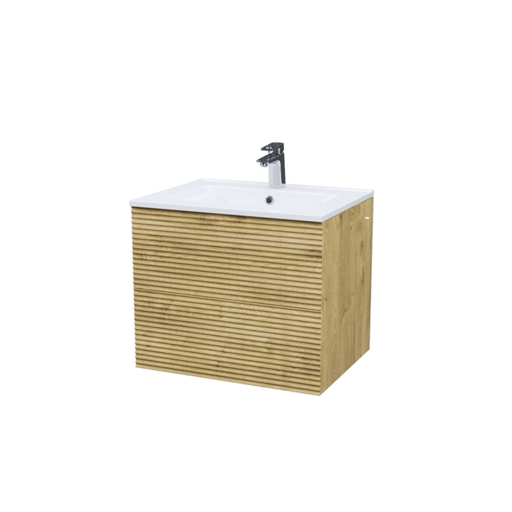 Тумба с умывальником IDDIS Bild, подвесная, 60 см, дуб светлый, BIL60V0i95K