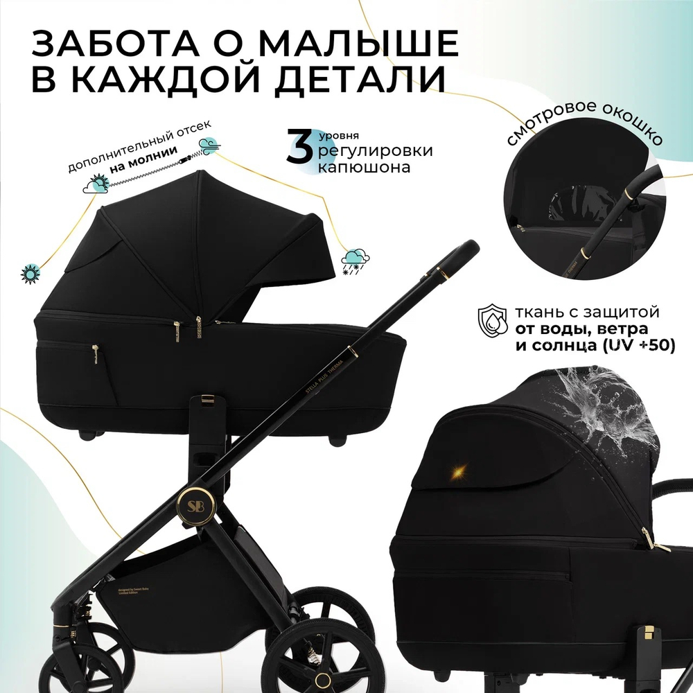Модульная коляска Sweet Baby Stella Plus Therma Black