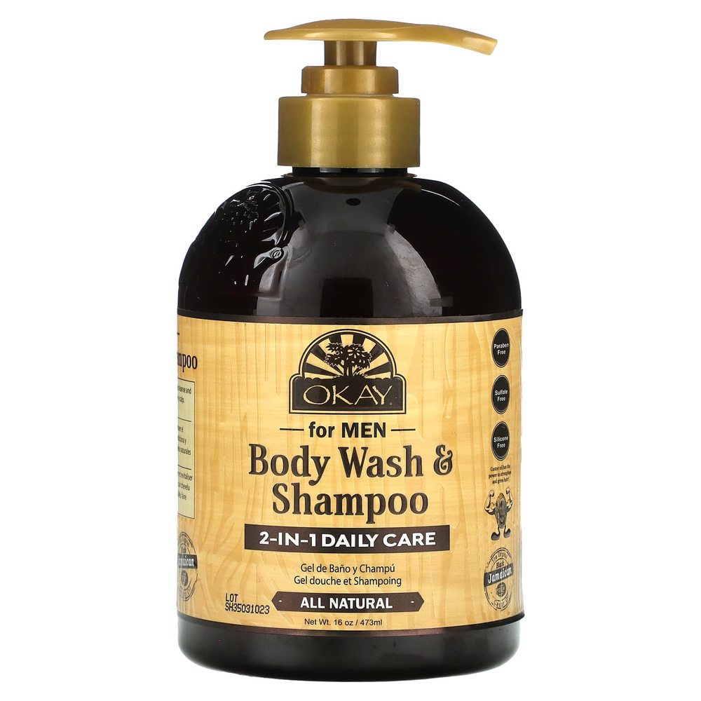 Okay Pure Naturals, Гель для душа и шампунь для мужчин, 473 мл (16 унций)