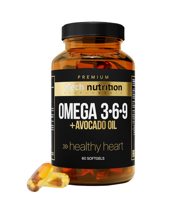 Омега 3-6-9, Omega 3-6-9, aTech Nutrition Premium, 60 желатиновых капсул