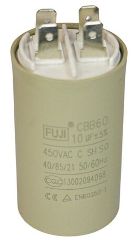 Конденсатор пусковой 450 В 10 мкф FUJI CBB60 (2+2 PINS) 35x60мм