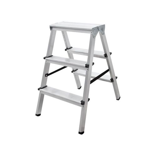 Стремянка двусторонняя 3 ступени алюминиевая