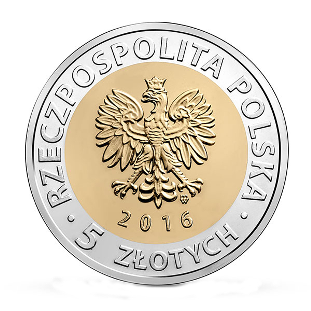 5 золотых Штеттинский замок  в Щецине 2016 г. UNC