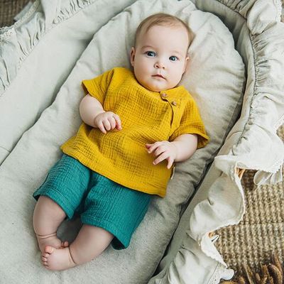 Muslin shirt 0-3 months - Mustard