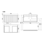 Тумба подвесная SANCOS Code 785х453х400, c одним  ящиком оснащенным доводчиками, цвет серо- бежевый, арт. CD80GB