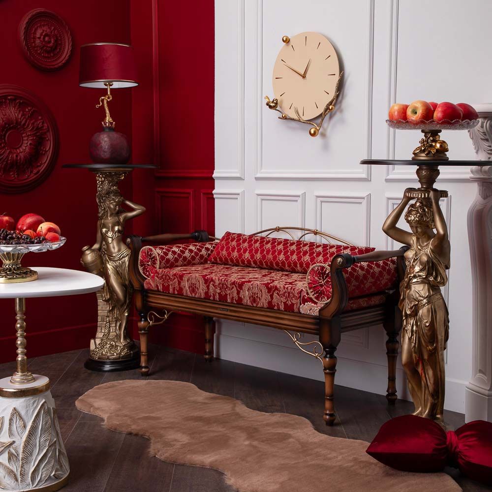 Банкетка Флоренция Премиум Орех(Д) Каледония Даймонд Черри Амбер