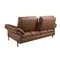 Коричневый кожаный 2-местный диван модель 6242