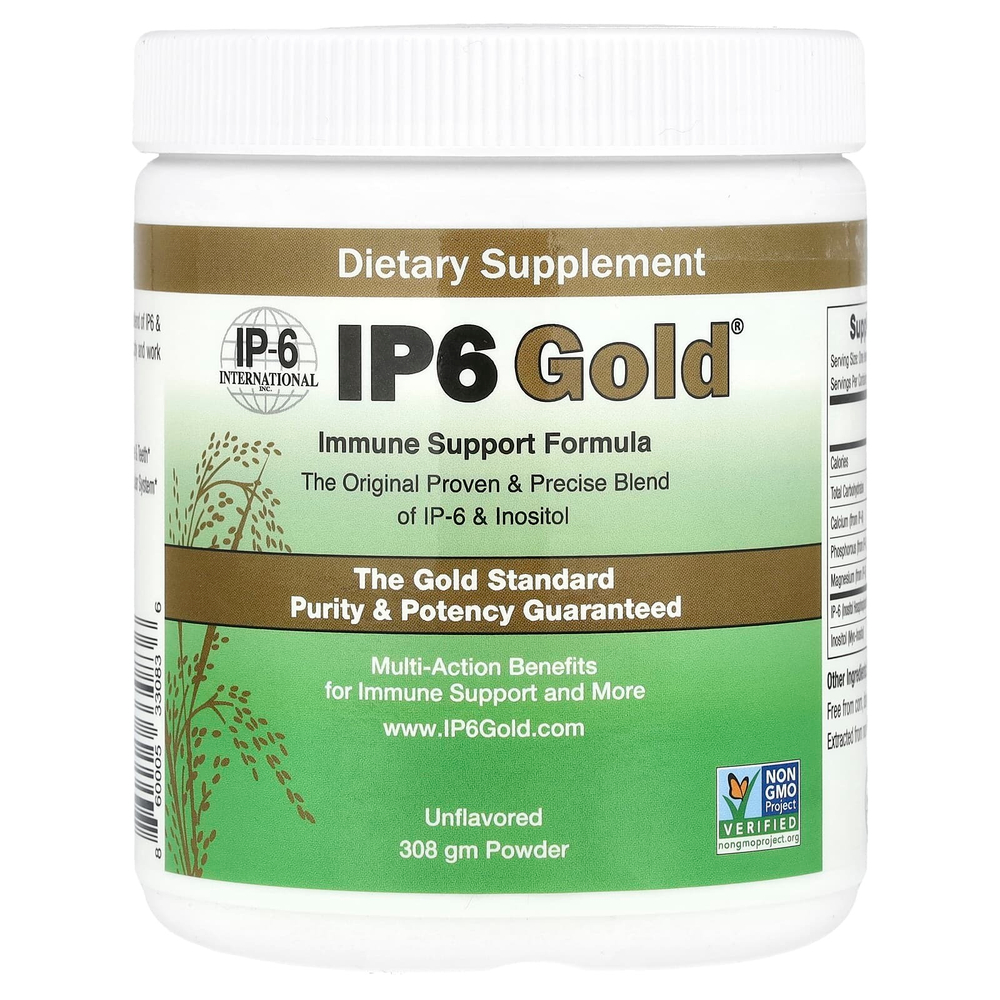 IP-6 International, IP6 Gold®, формула для иммунной поддержки в порошке, без добавок, 308 г