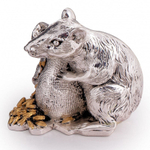 Символ 2020 года – Серебряная фигурка Мышь с мешком зерна