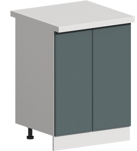 Кухня Модуль ШН 600 Белый / Бирюзовая мята