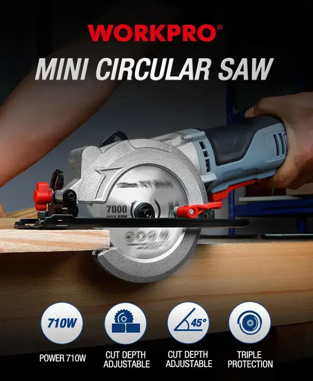WORKPRO 750 Вт электрическая мини циркулярная пила электроинструменты