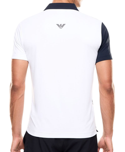 Мужское теннисное поло EA7 Tennis Pro - white/blue