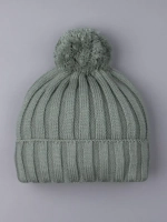 Шапка детская вязаная осенняя с помпоном